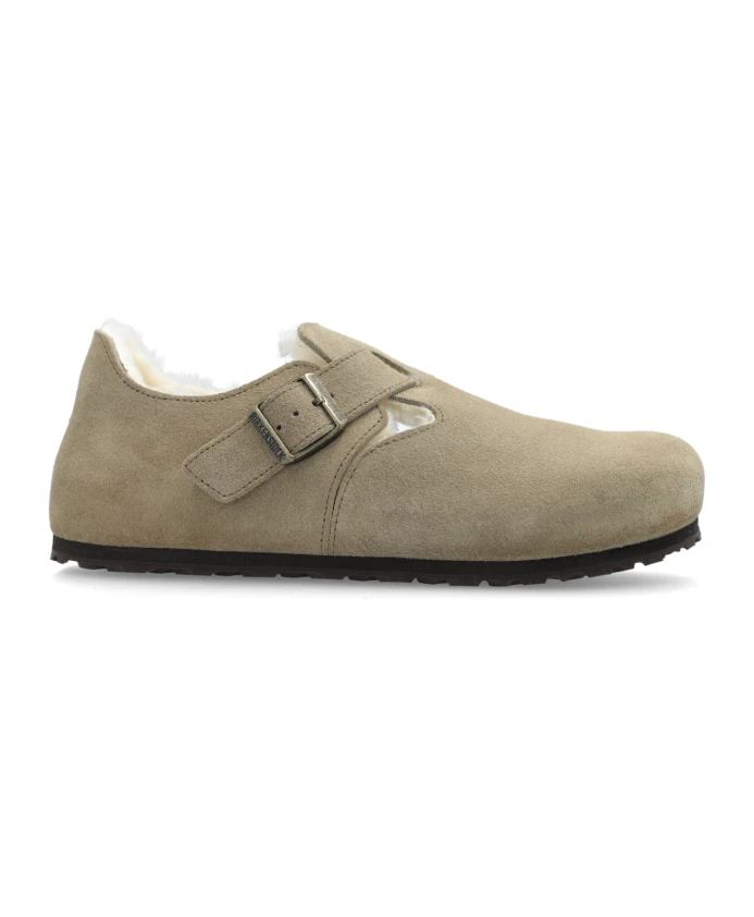 Туфли Birkenstock London Shearling Suede Leather, серый