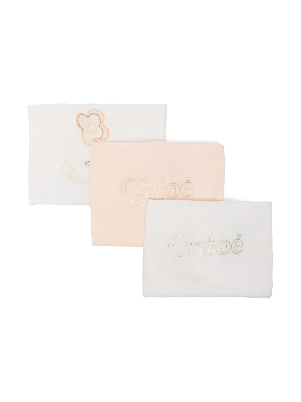 

Комплект из трех одеял с логотипом Chloé Kids, белый