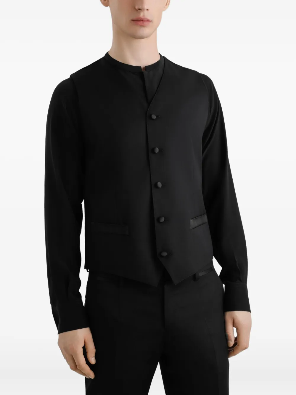 Костюм-тройка с двубортным пиджаком DOLCE & GABBANA, черный — фото 4