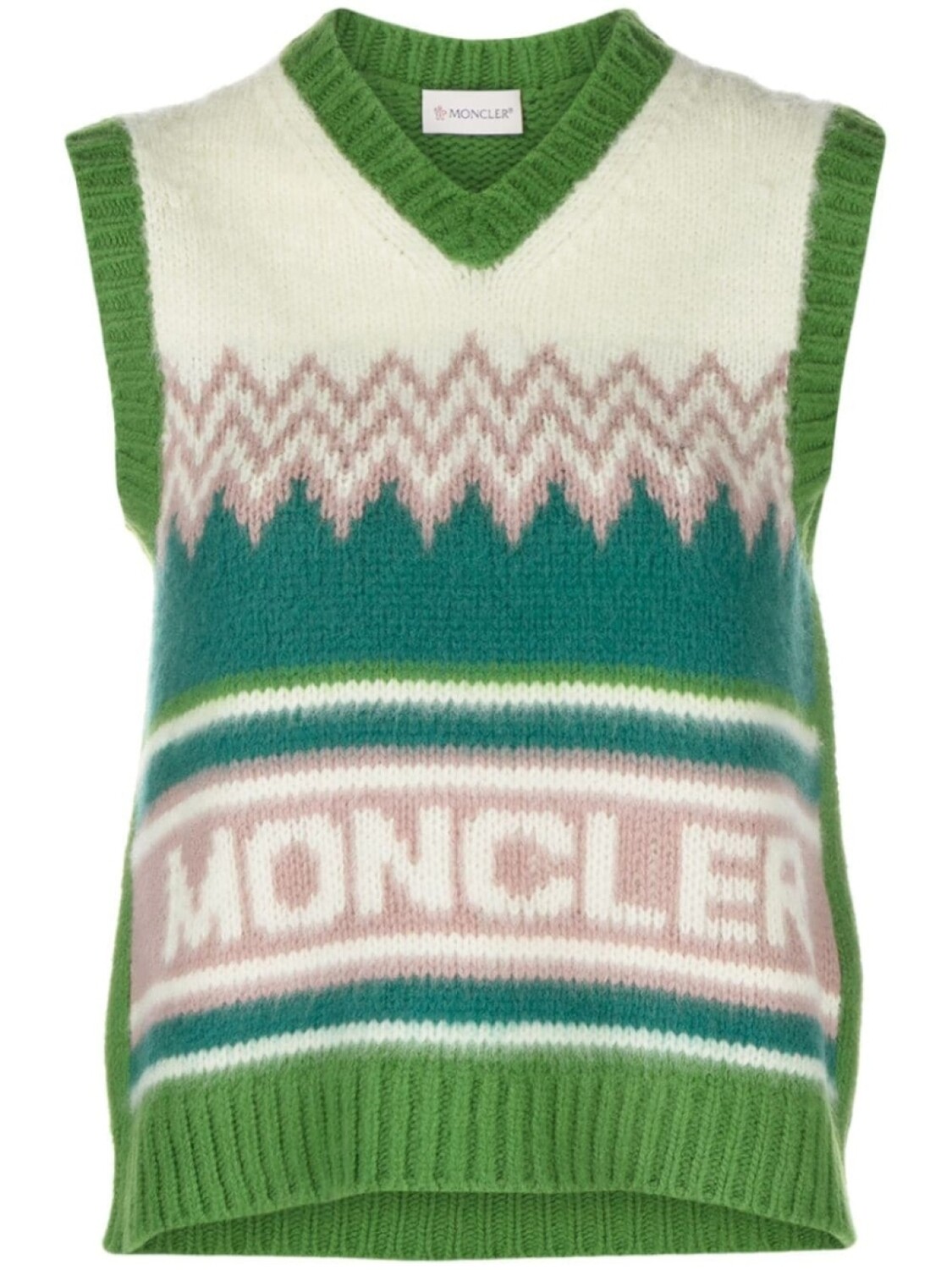 

Шерстяной жилет с логотипом Moncler, зеленый