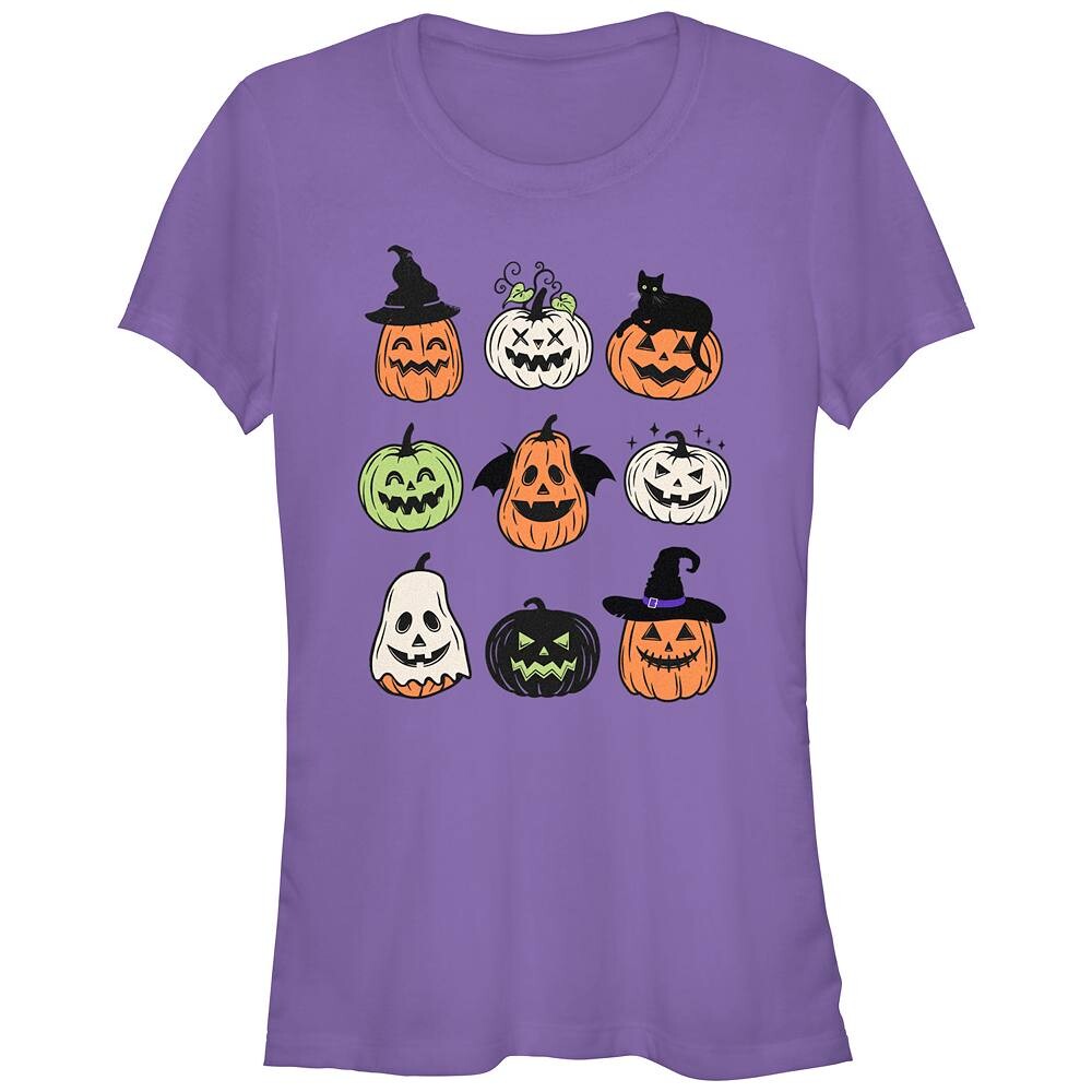 

Детская футболка с рисунком Jack O Lanterns Jumble на Хэллоуин, фиолетовый