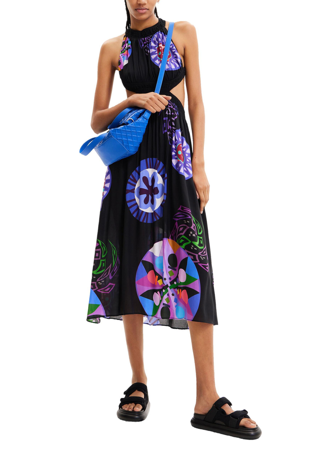 

Платье Desigual с вырезами на талии, фиолетовый