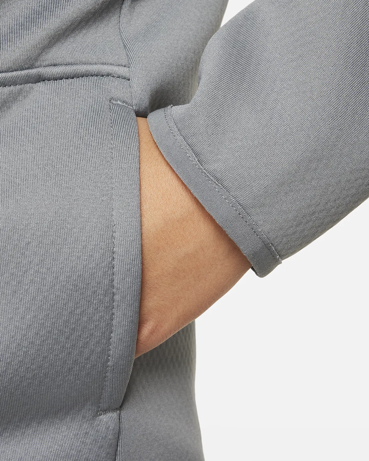 Детская утепленная тренировочная кофта Nike Therma-FIT Winterized, Smoke Grey/Smoke Grey/White — фото 4
