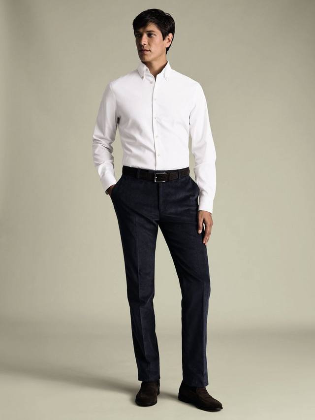 

Эластичные брюки из вельвета Slim Fit Charles Tyrwhitt, Navy