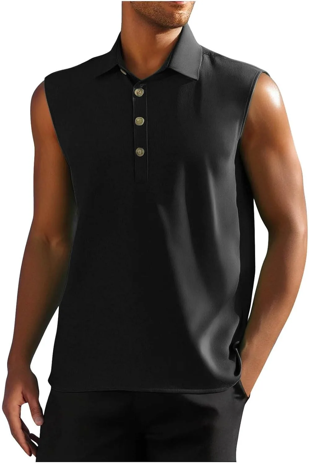 

Мужская майка для гольфа и тенниса с воротником и пуговицами QUNPIU