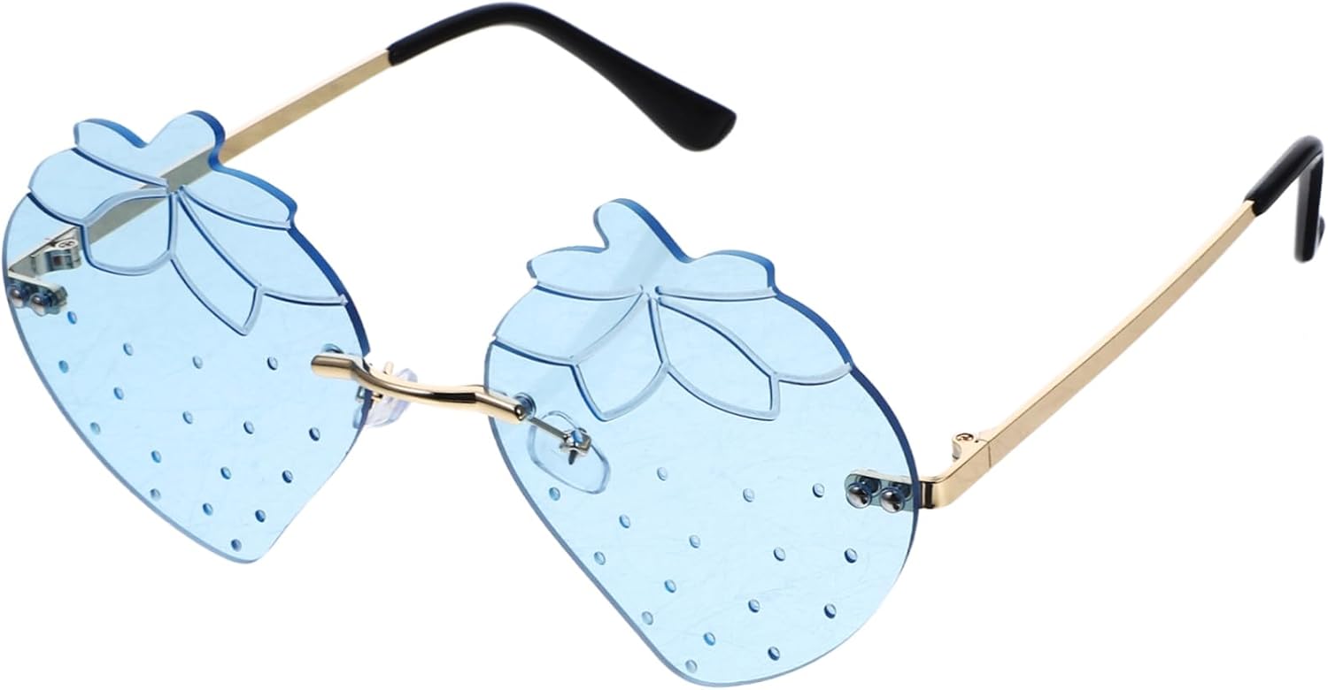 

LIFKOME 1 пара милых солнцезащитных очков в форме клубники для вечеринок, необычные модные очки для женщин, забавный реквизит для фотосессий на фестивалях, в отпуске и на каждый день, легкие и стильные, Blue