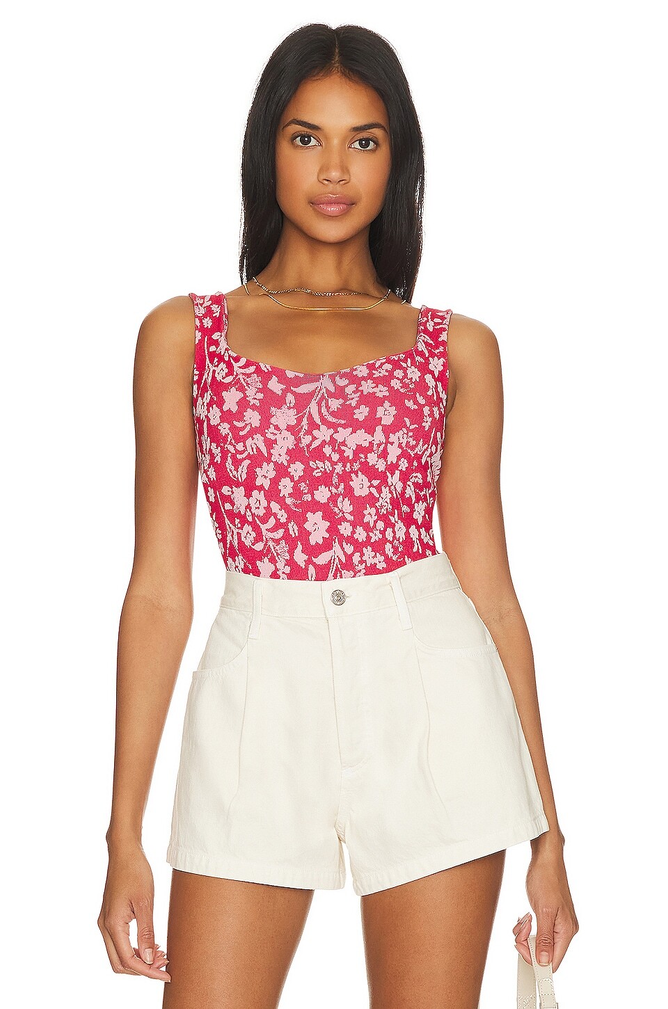 

Боди Free People X Intimately FP Clean Lines Printed, цвет Scarlet Combo
