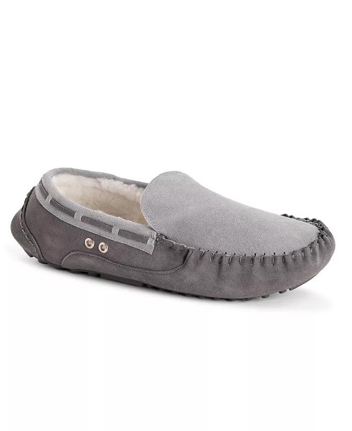 

Мужские мокасины-тапочки Everett, цвет эбони, размер 11 MUK LUKS, серый
