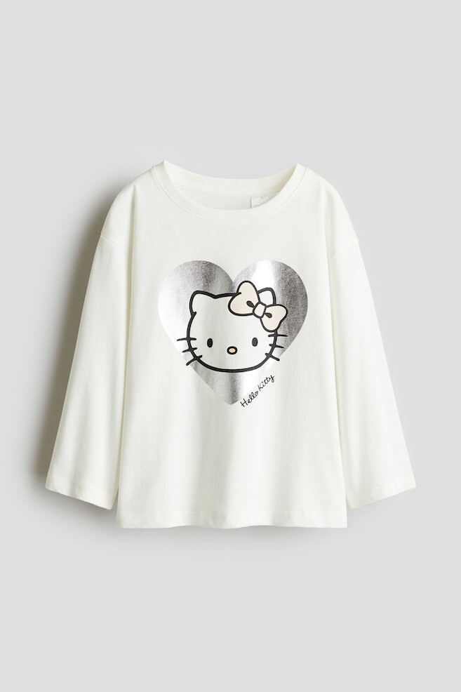 

Хлопковая рубашка с мотивом H&M, белый