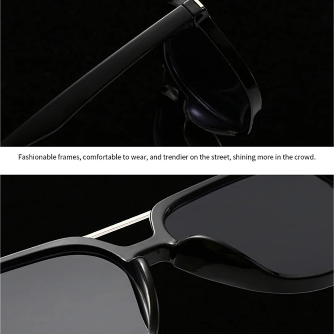 

Солнцезащитные очки с двойной перемычкой большого размера для женщин и мужчин, защита от УФ-излучения UV400, ретро-стиль, заклепки (бело-серые) TVTBBVV, White Gray