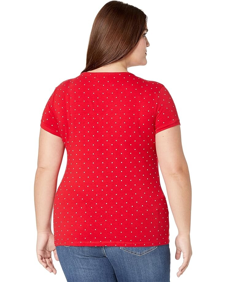 

Рубашка U.S. POLO ASSN. Small Pony Stretch Dot V-Neck Tee Shirt, цвет Engine Red