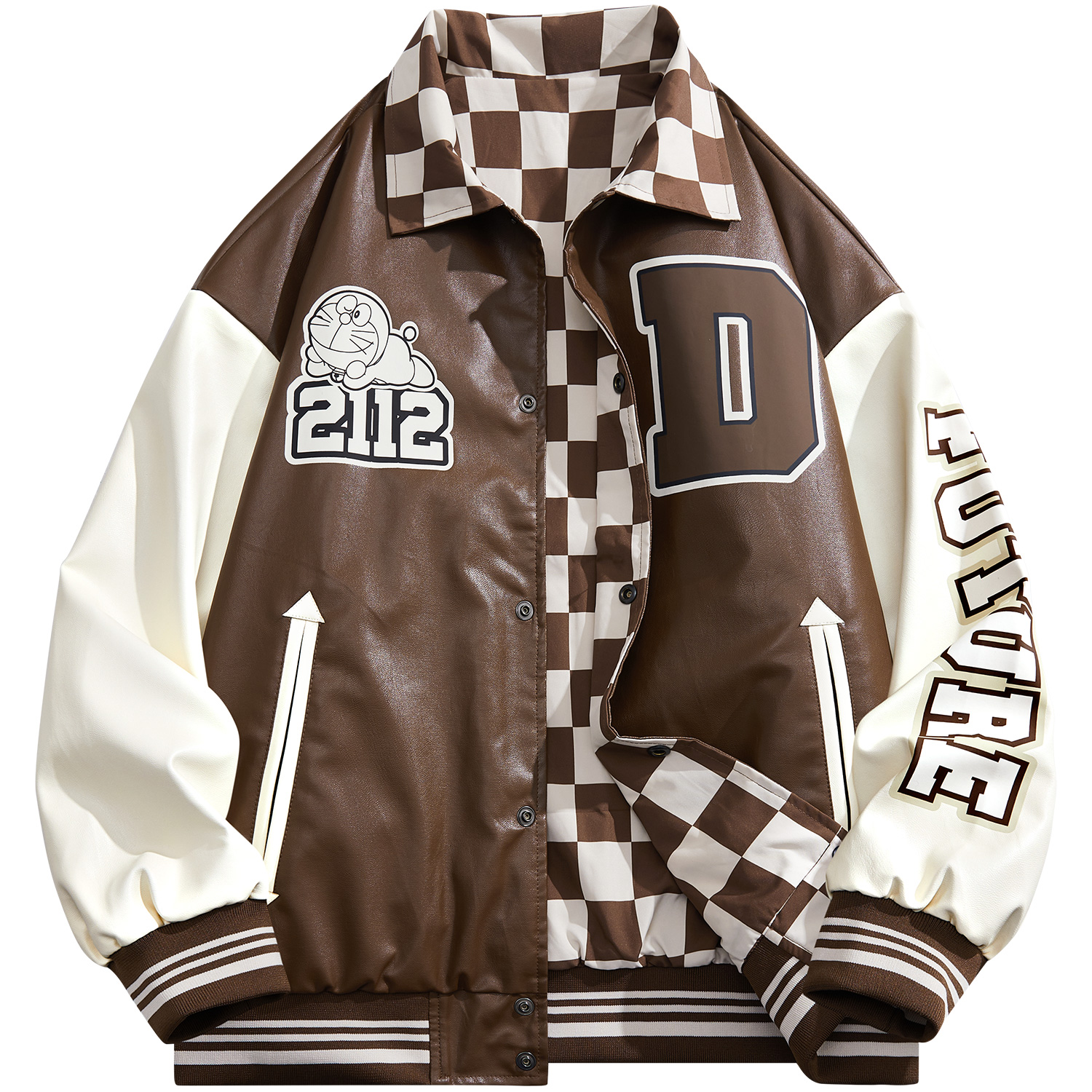 

Бейсбольная куртка унисекс Doraemon, Black Baseball Puffer Jacket