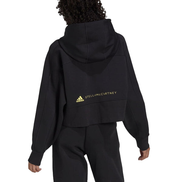 Толстовка by stella mccartney cropped hoodie 'black' Adidas, черный — фото 3
