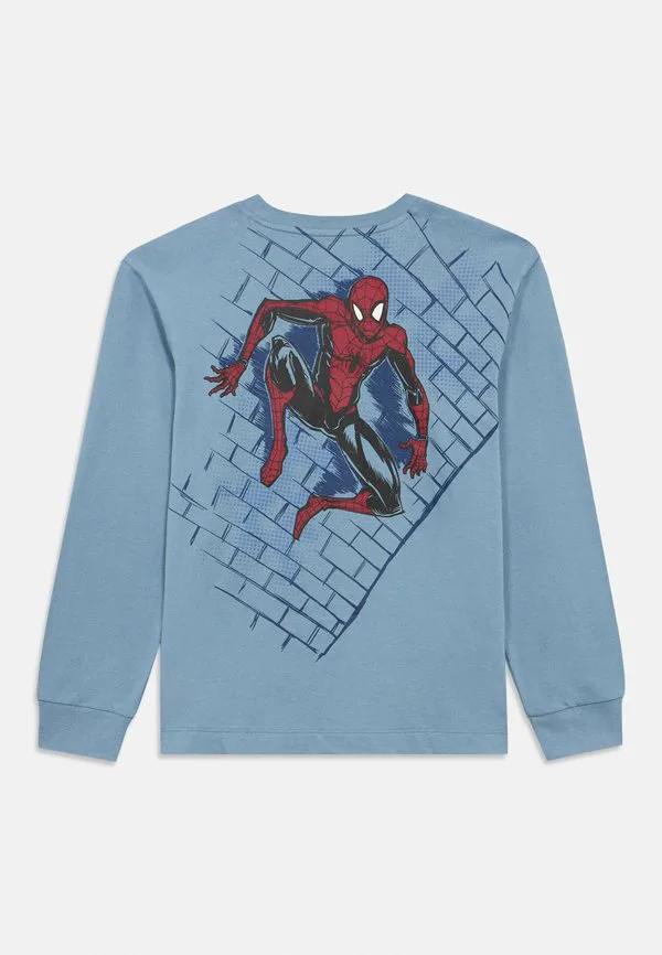 Детская футболка с длинными рукавами и свободным кроем, с принтом marvel. Gap, Blue-Grey — фото 2