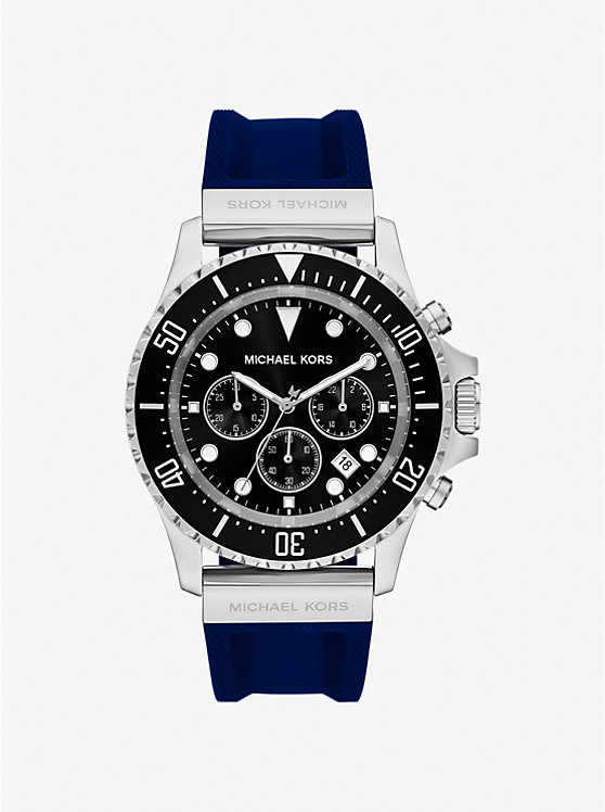 

Крупные часы everest из серебра и силикона Michael Kors, синий
