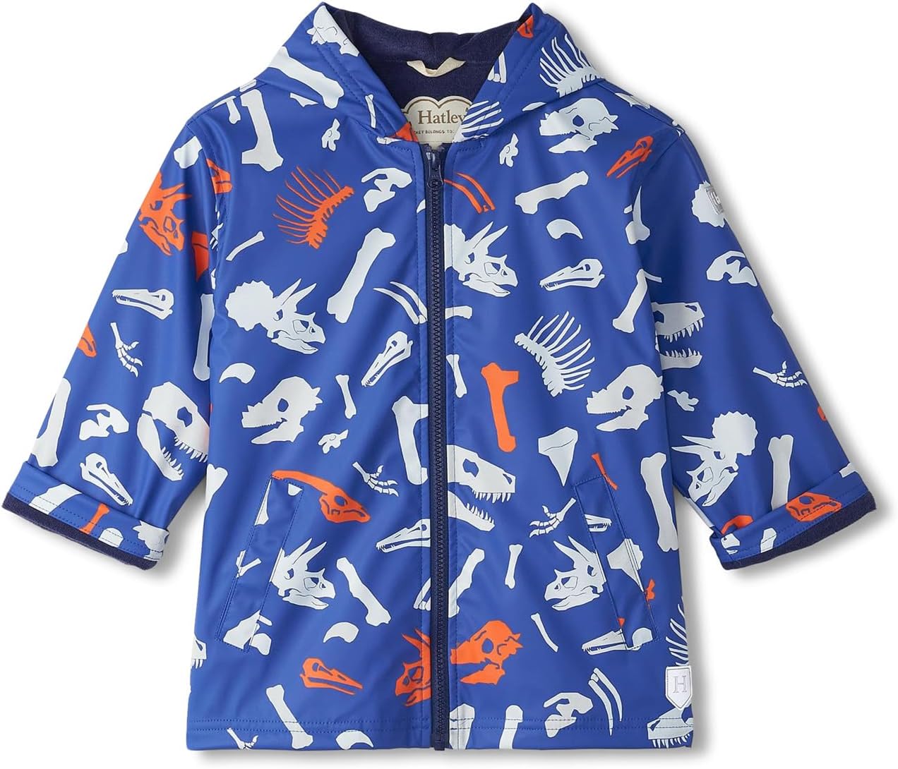 

Куртка Hatley Kids Dino Fossils Colour Changing Zip-Up Rain Jacket (Toddler/Little Kid/Big Kid), синий