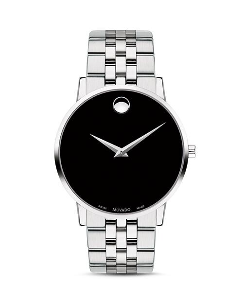 

Классические музейные часы из нержавеющей стали, 40 мм Movado, цвет Silver
