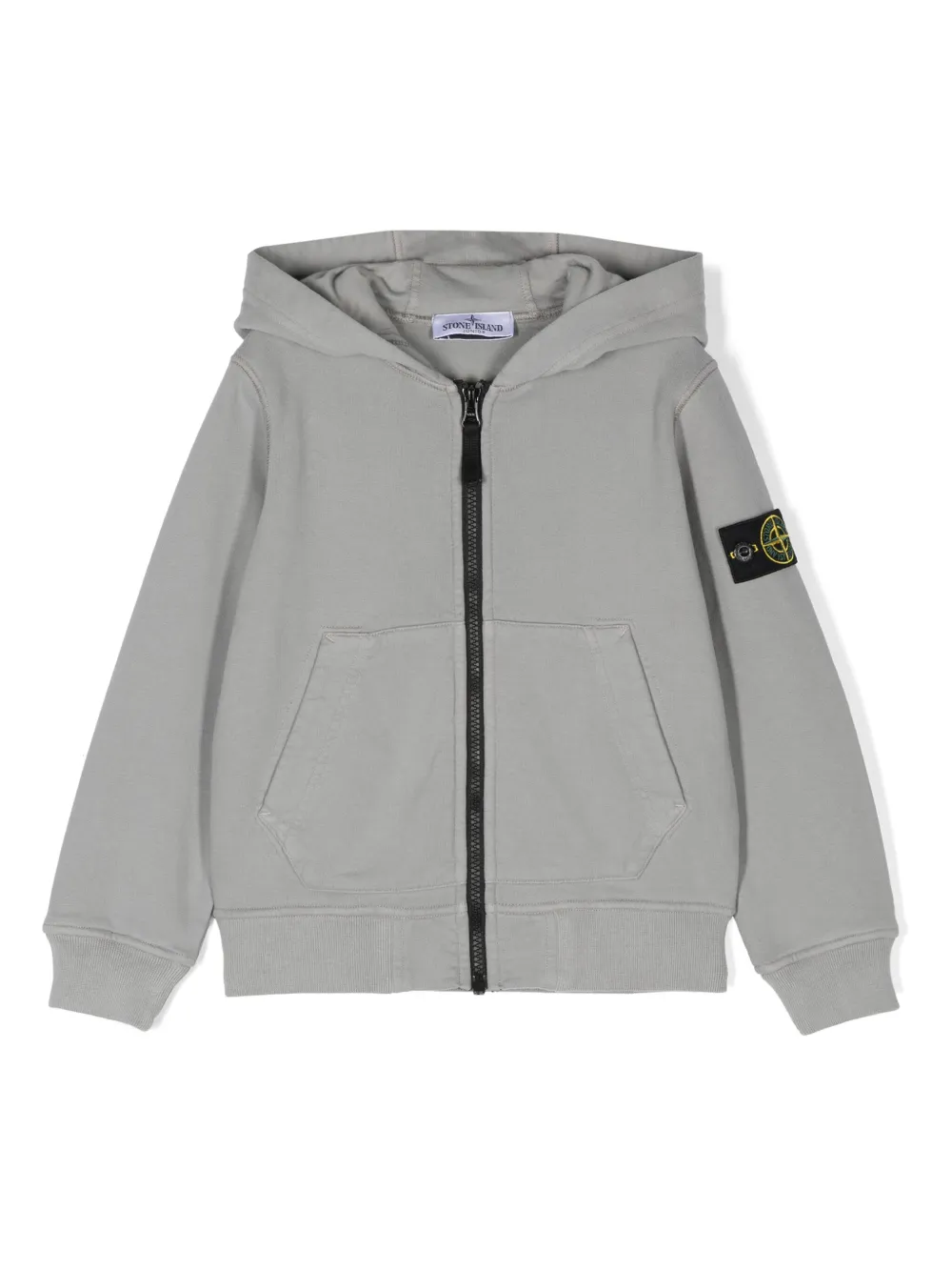 

Худи на молнии с нашивкой Compass Stone Island Junior, серый