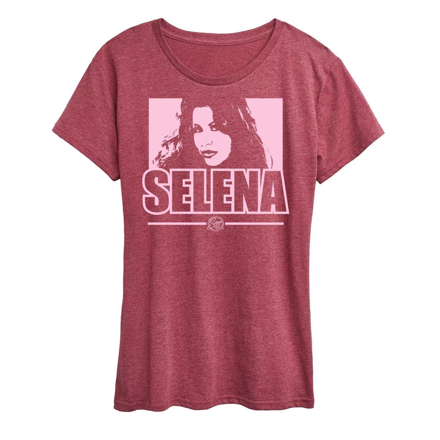 

Женская футболка с рисунком Selena Quintanilla Licensed Character, темно-красный
