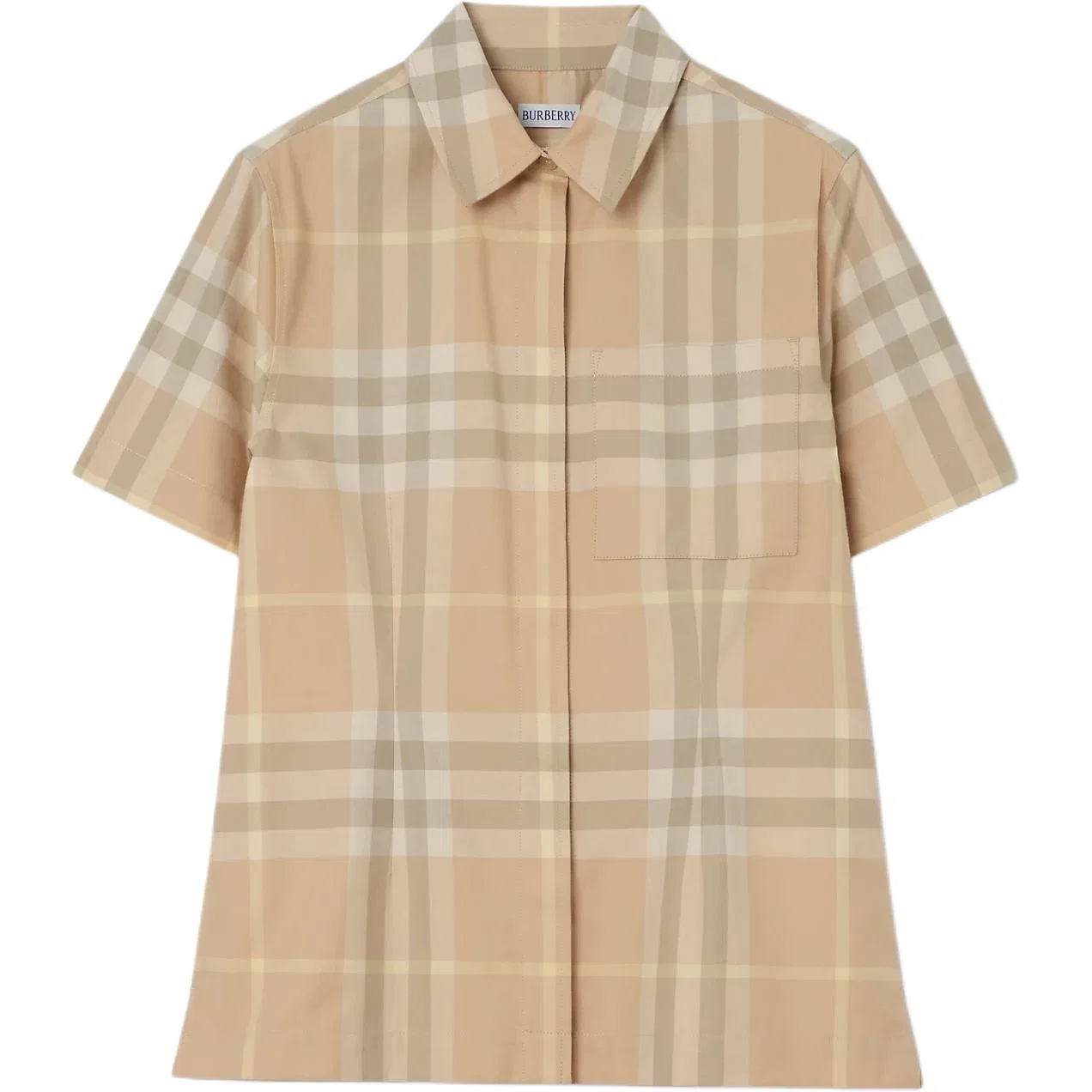 Рубашка Burberry, женская, бежевый, стандартная посадка