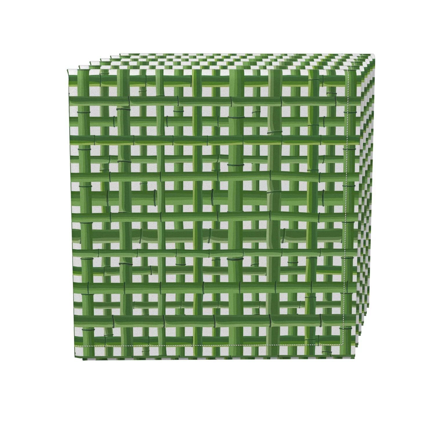 

Набор салфеток, 100 % полиэстер, набор из 4 шт., 18x18 дюймов Bam boo Green Grid Fence