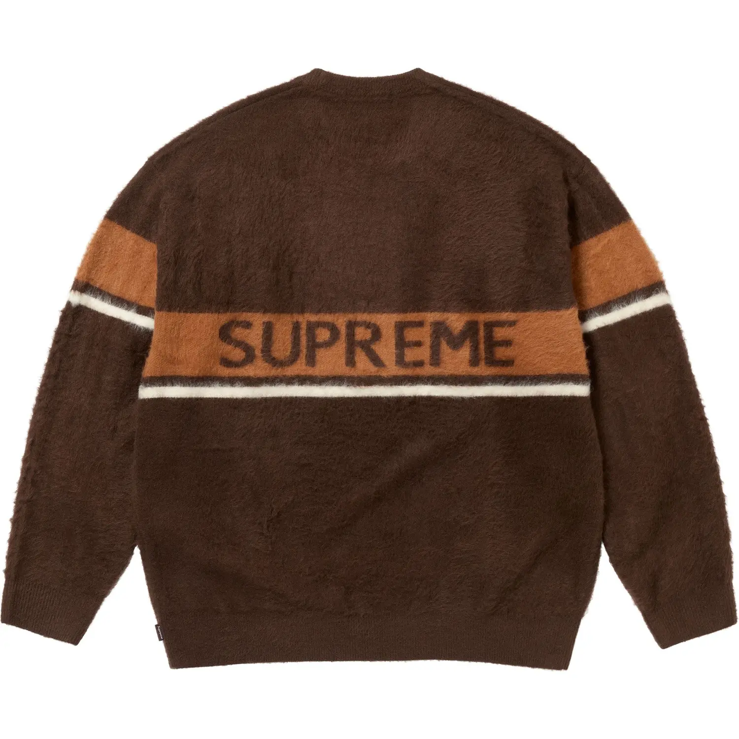 FW25 WEEK5 Brushed Stripe Sweater Unisex Supreme, черный — фото 3