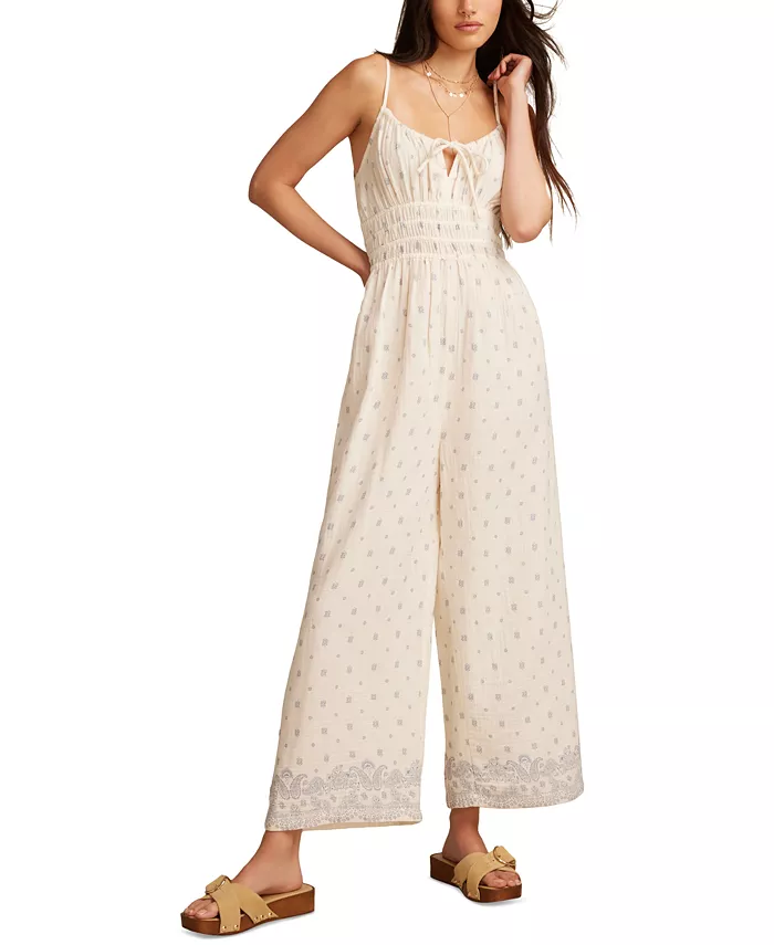 

Женский хлопковый печатный комбинезон из шифона Lucky Brand, синий