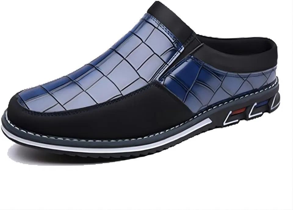 Мокасины Leather Oxford Comfortable Slip-On, Синий Asifn