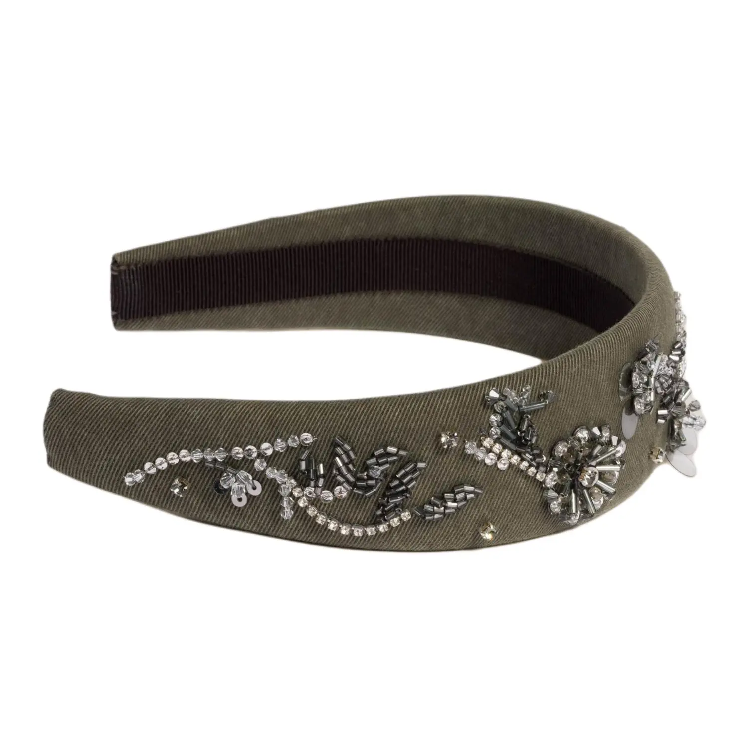 Хлопковые повязки на голову Unisex Olive Green MIU MIU, оливковый зеленый — фото 3
