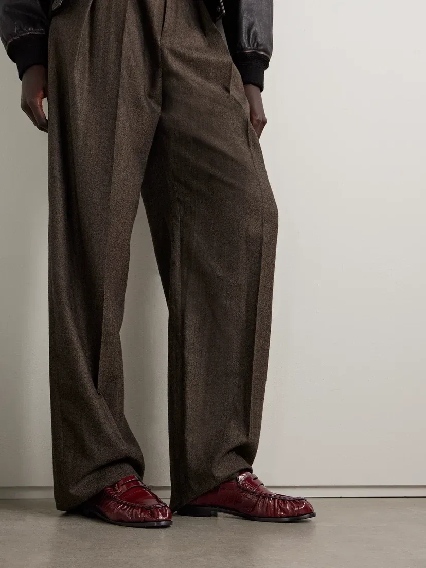 Лоферы из угря Le Loafer SAINT LAURENT, бордовый — фото 2