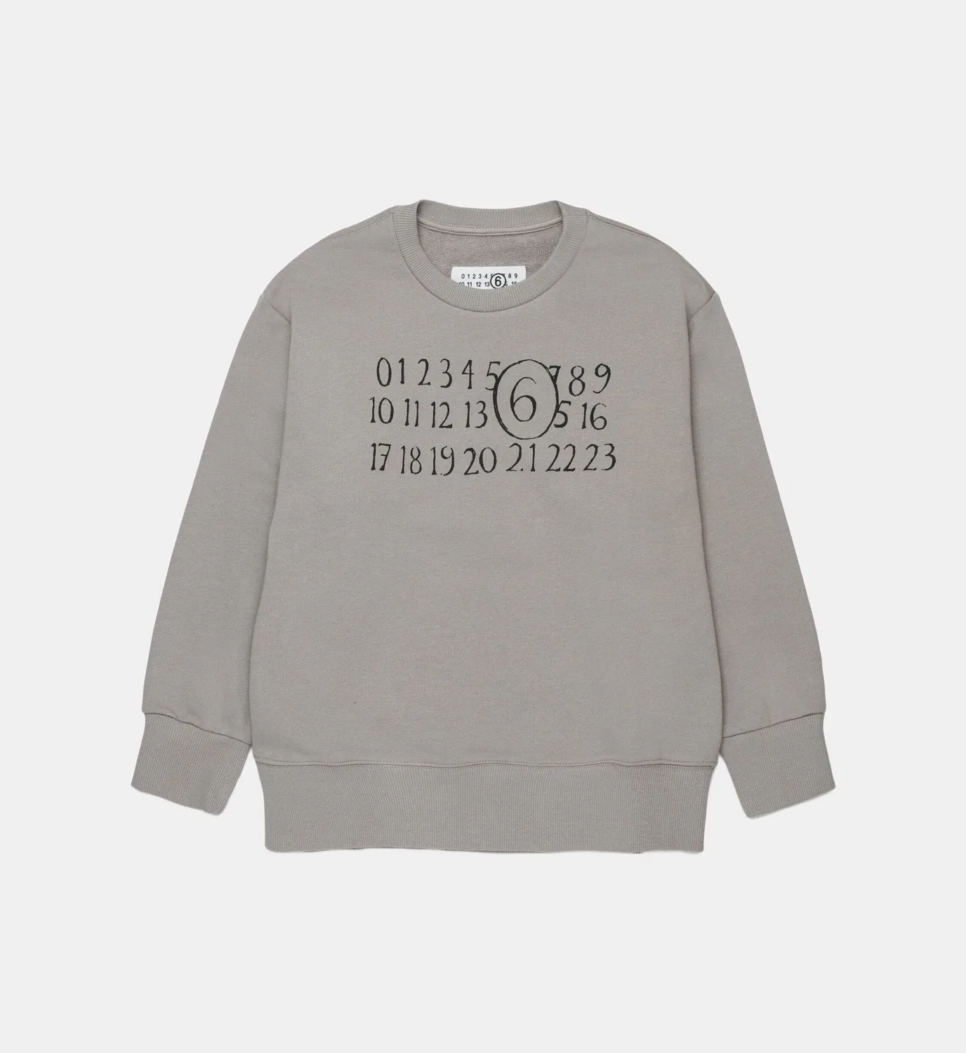 Свитшот с круглым вырезом и логотипом Mm6 Maison Margiela, серебряный