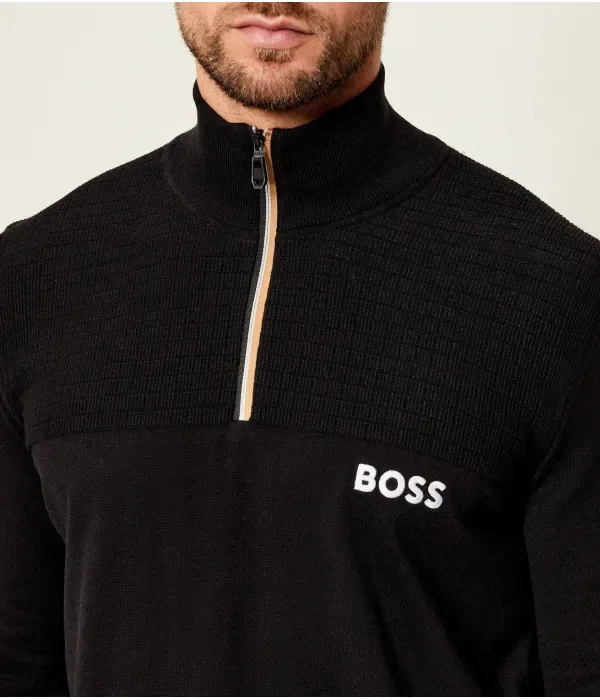 Свитер K_Hydro QZ-1 regular fit Boss Green, черный — фото 4