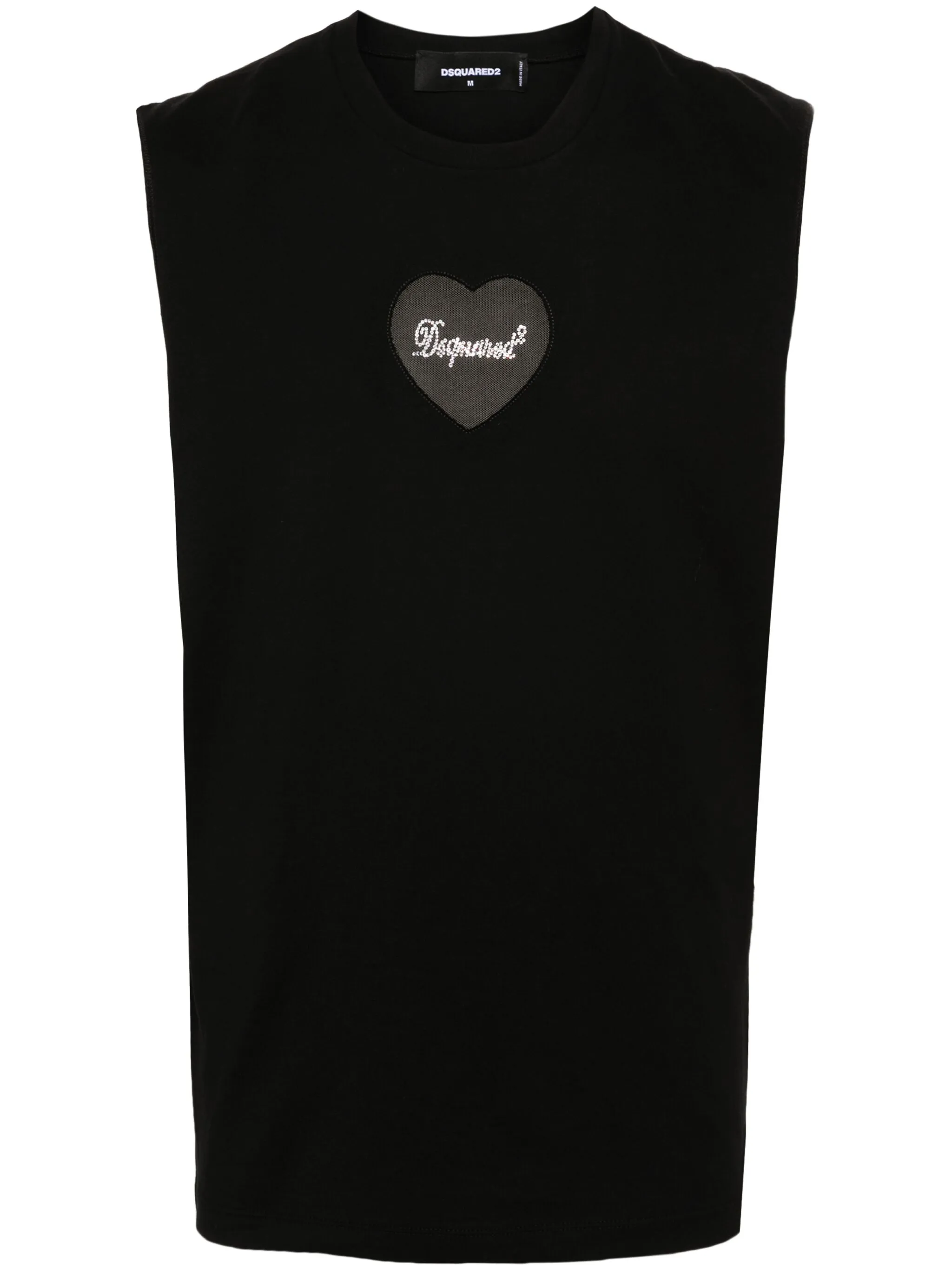 

Топ с логотипом из страз Dsquared2, черный