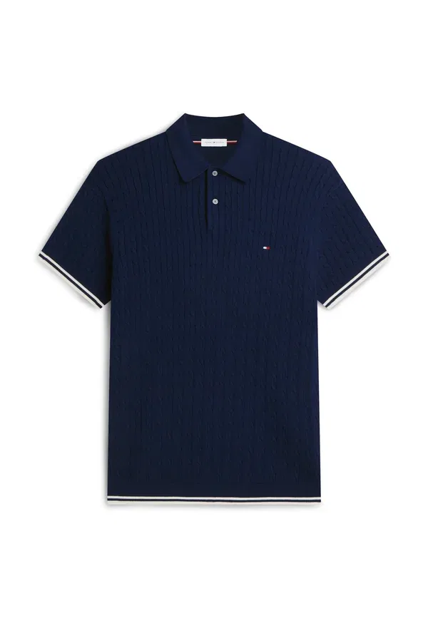 Джемпер с кабельной вязкой Tommy Hilfiger, цвет угольно-синий — фото 4