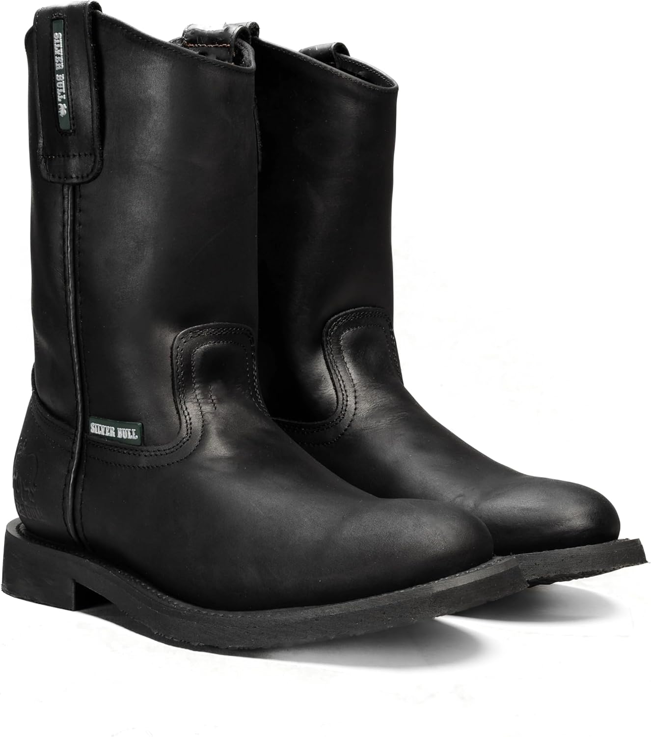 

Мужские ботинки Silver Bull из натуральной премиальной кожи с подошвой из ПУ-резины, мягкий носок, без шнуровки, водо- и маслостойкие, противоскользящие - черные Generic
