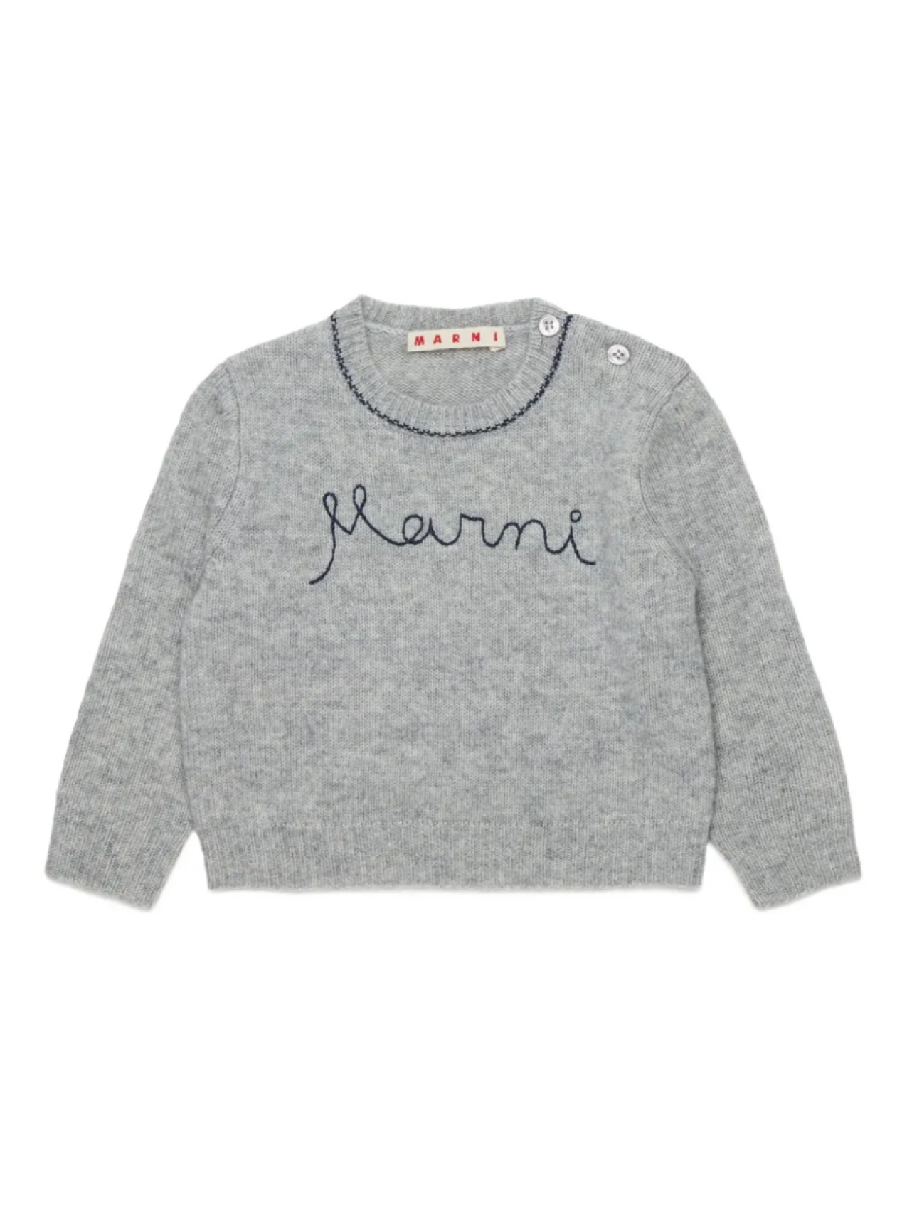 

Marni Kids джемпер с вышитым логотипом, серый