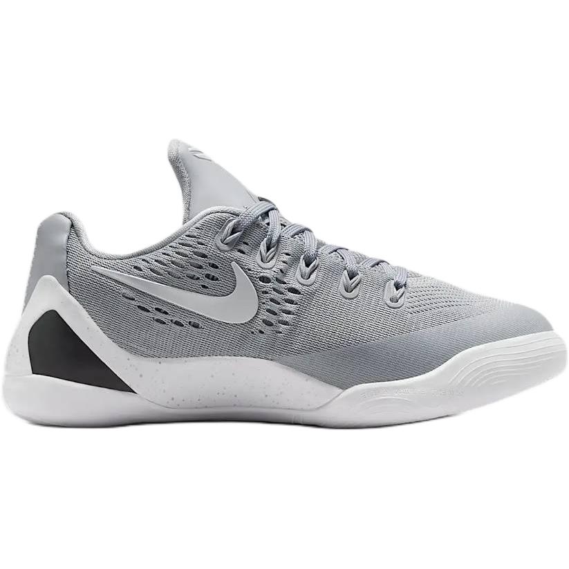 Nike Детские баскетбольные кроссовки Kobe 9 Rebound с дышащей поддержкой, низкие, серые и белые — фото 3