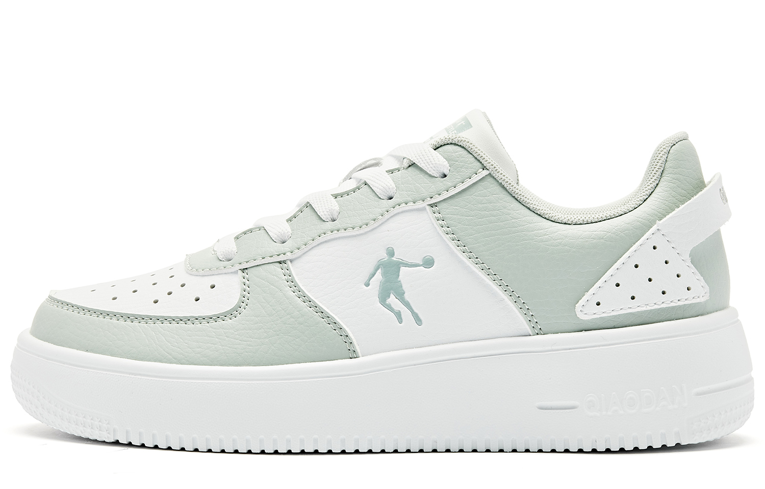 

Кроссовки QIAODAN Skateboarding Shoes Women's Low-top White Light Fog Green, зеленый