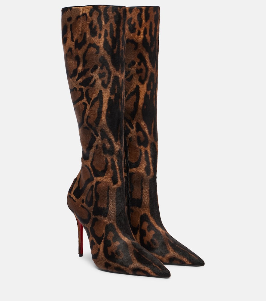 Ботфорты Miss Z 100 из замши Christian Louboutin, Brown