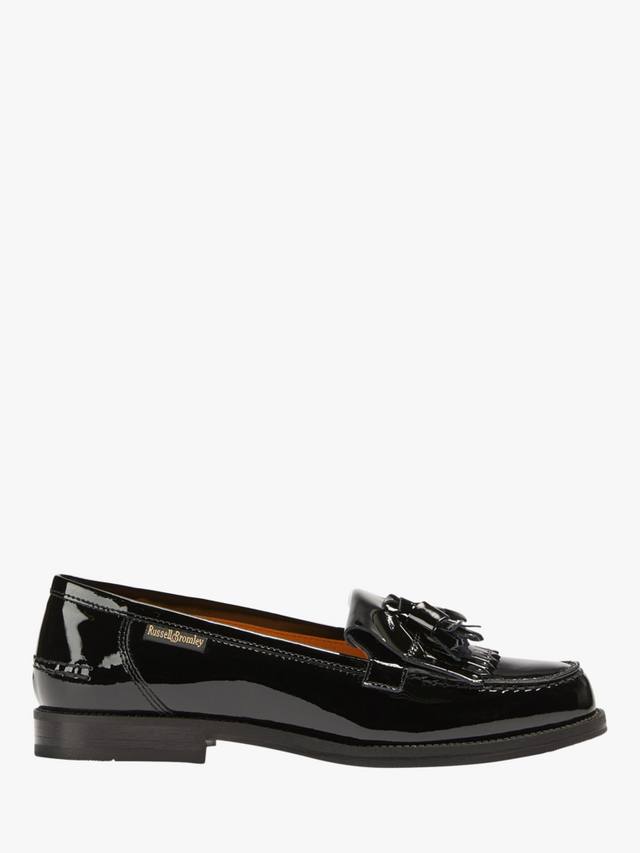 Честер лоферы с кисточками из лаковой кожи Russell & Bromley, Black