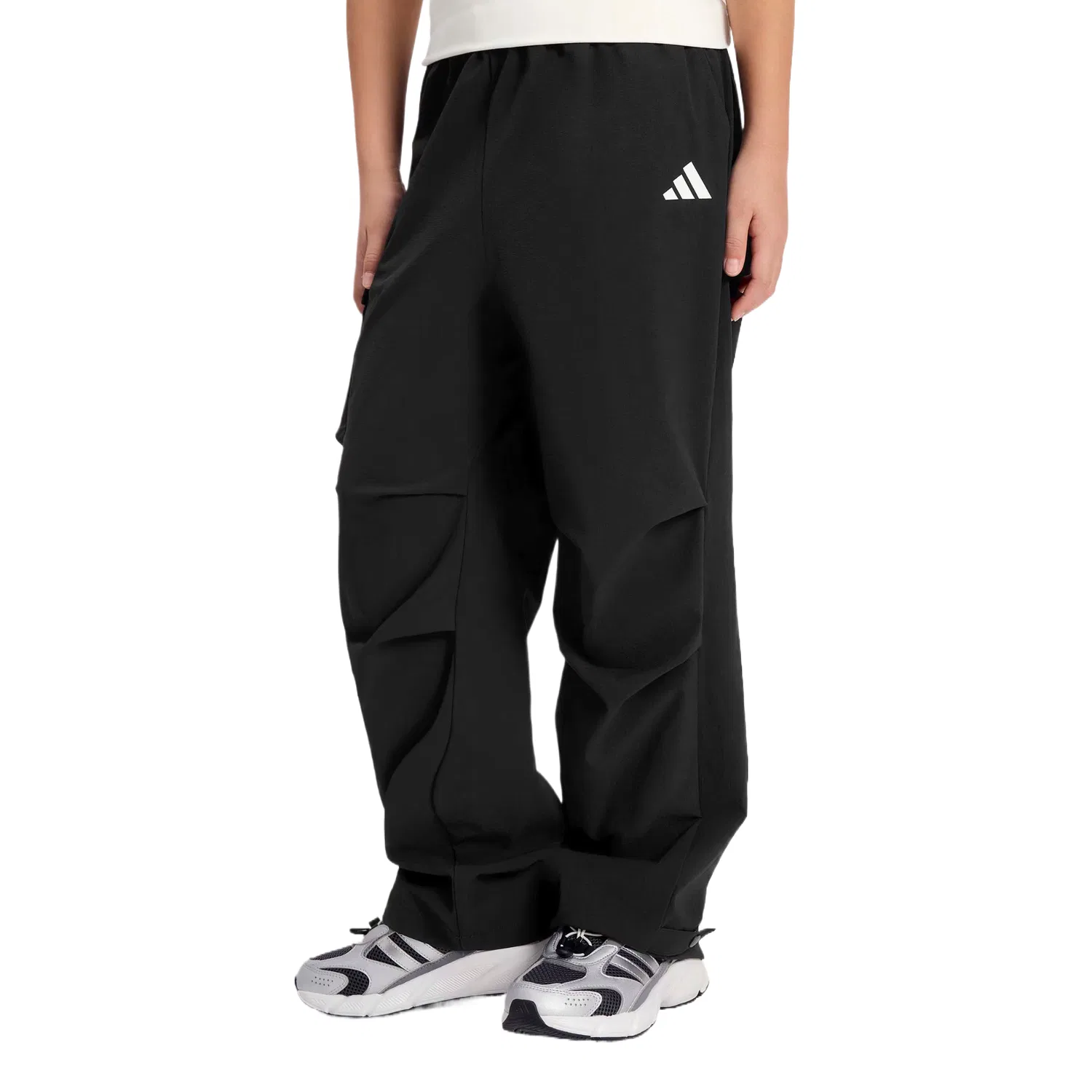 Детские карго-брюки тонкие Adidas, Black/Jade White — фото 4