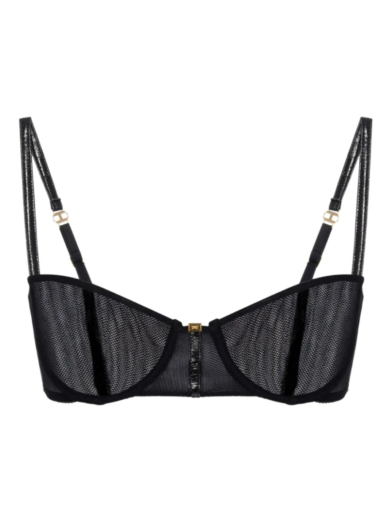 

Бюстгальтер на косточках из прозрачной сетки Elisabetta Franchi, черный
