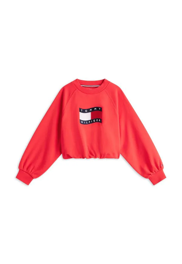 Свитшот с волнистым флагом и пышным подолом, свободного кроя. Tommy Hilfiger, Red Alert — фото 4