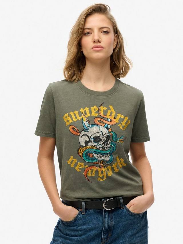 

Футболка Relaxed в стиле Neo Trad Tattoo Superdry, Beetle Green Slub