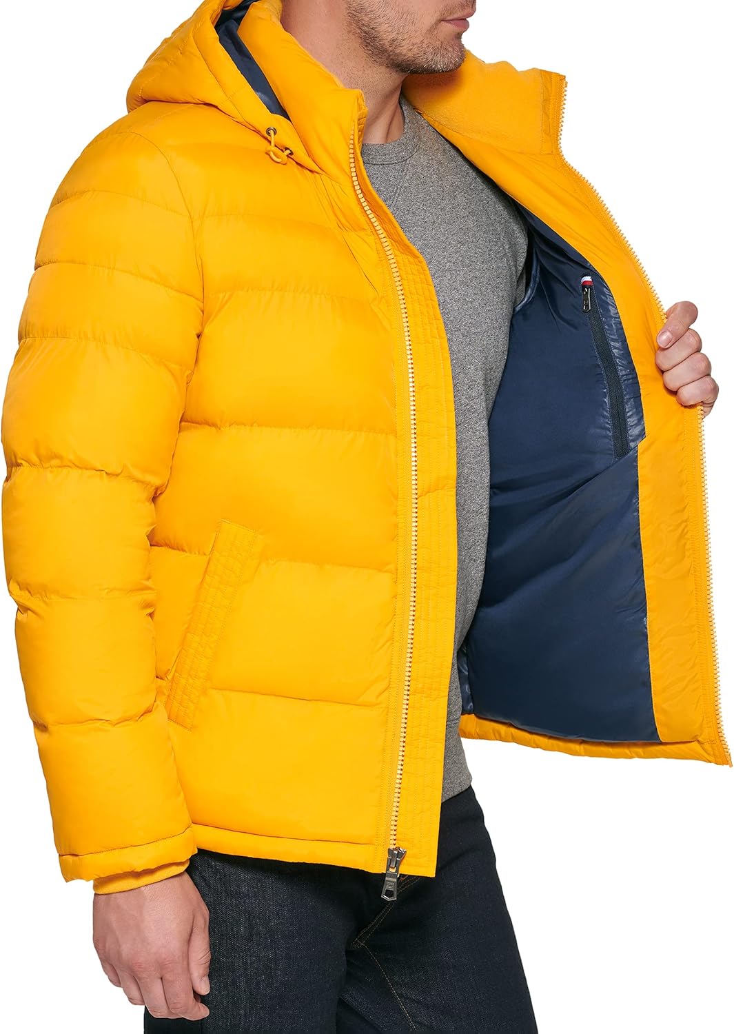 Мужская куртка-пуховик Tommy Hilfiger с капюшоном (стандартная и для больших и высоких), Arctic Yellow — фото 3