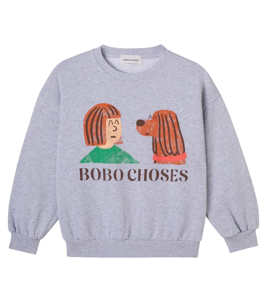 Хлопковая толстовка Friends In A Pickle Bobo Choses, серый