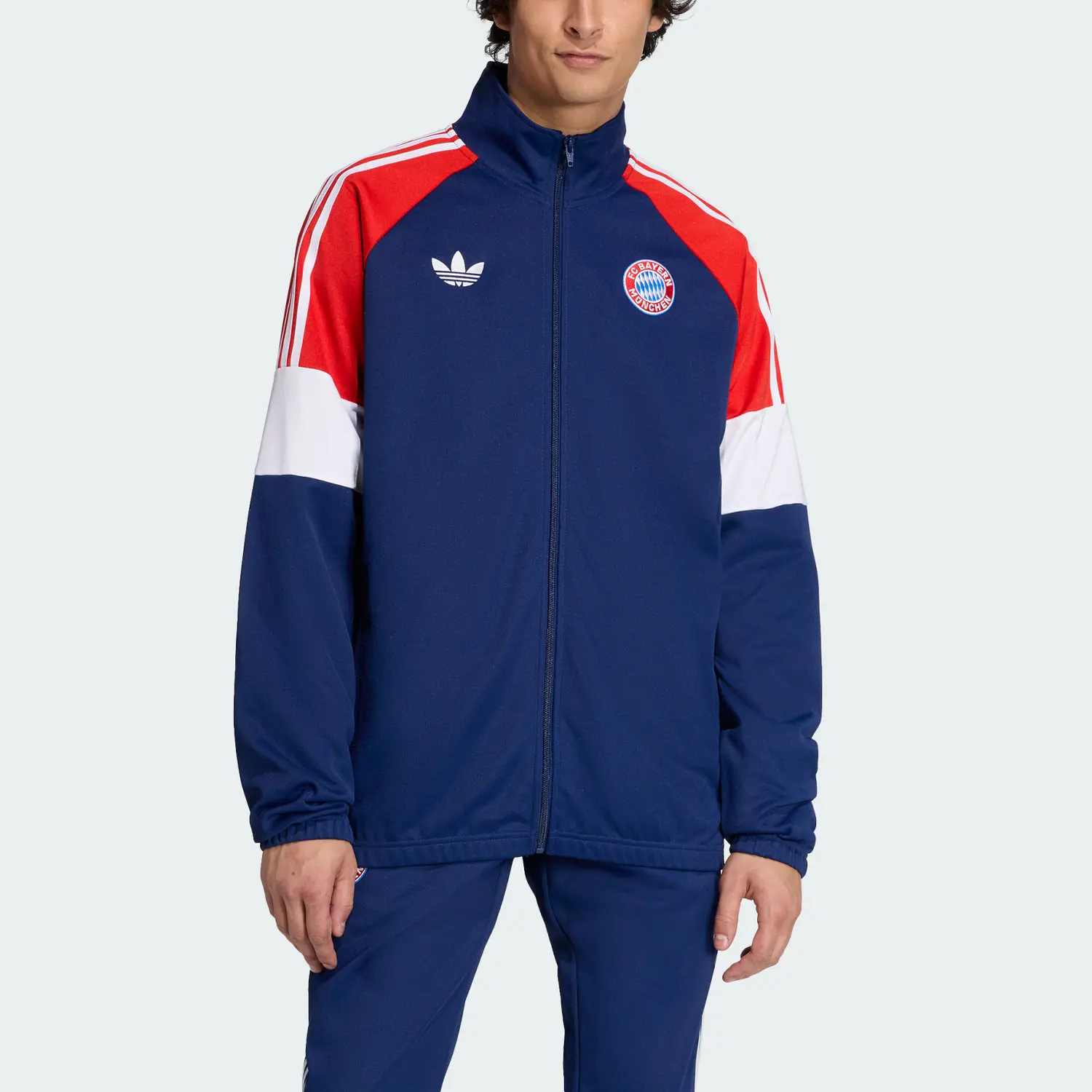 Куртка LFSTLR FW25 FC Bayern Munich Track Top мужская Adidas Originals, темно-синий/оранжевый/белый — фото 4