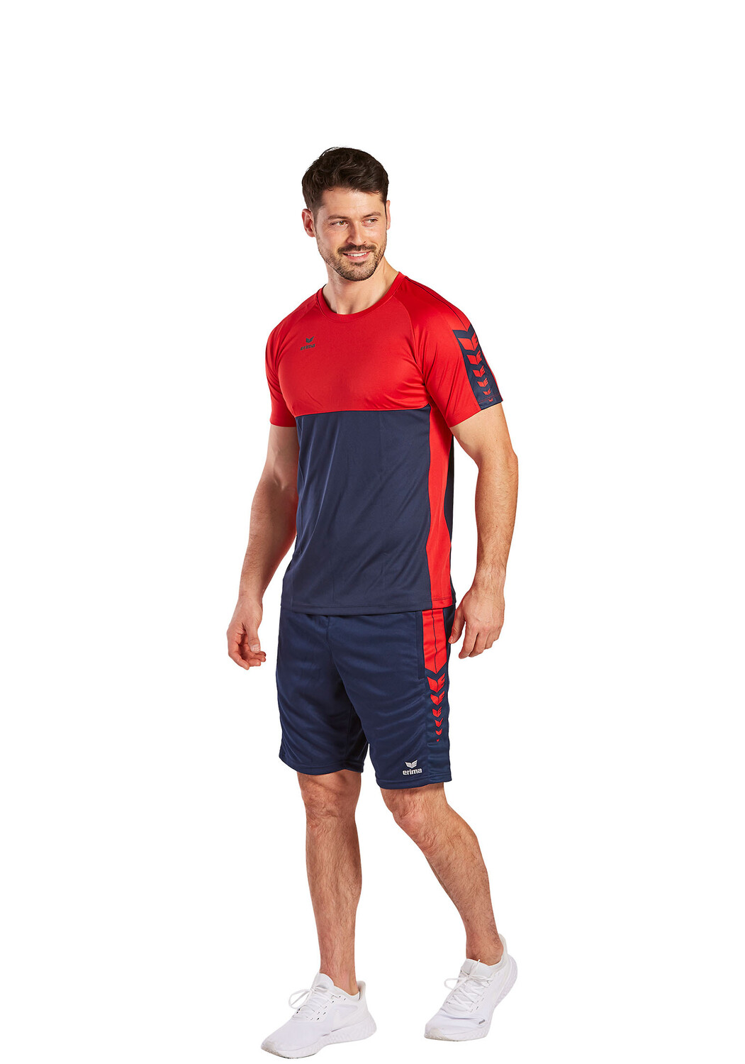 Футболка erima Six Wings, цвет new navy/rot — фото 3