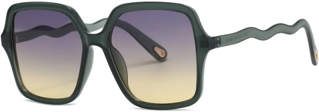 

Ретро-солнцезащитные очки для женщин и мужчин, роскошные, в большой оправе, с леопардовым градиентом, для путешествий, увеличенного размера, защита от УФ-излучения UV400 TVTBBVV, Green