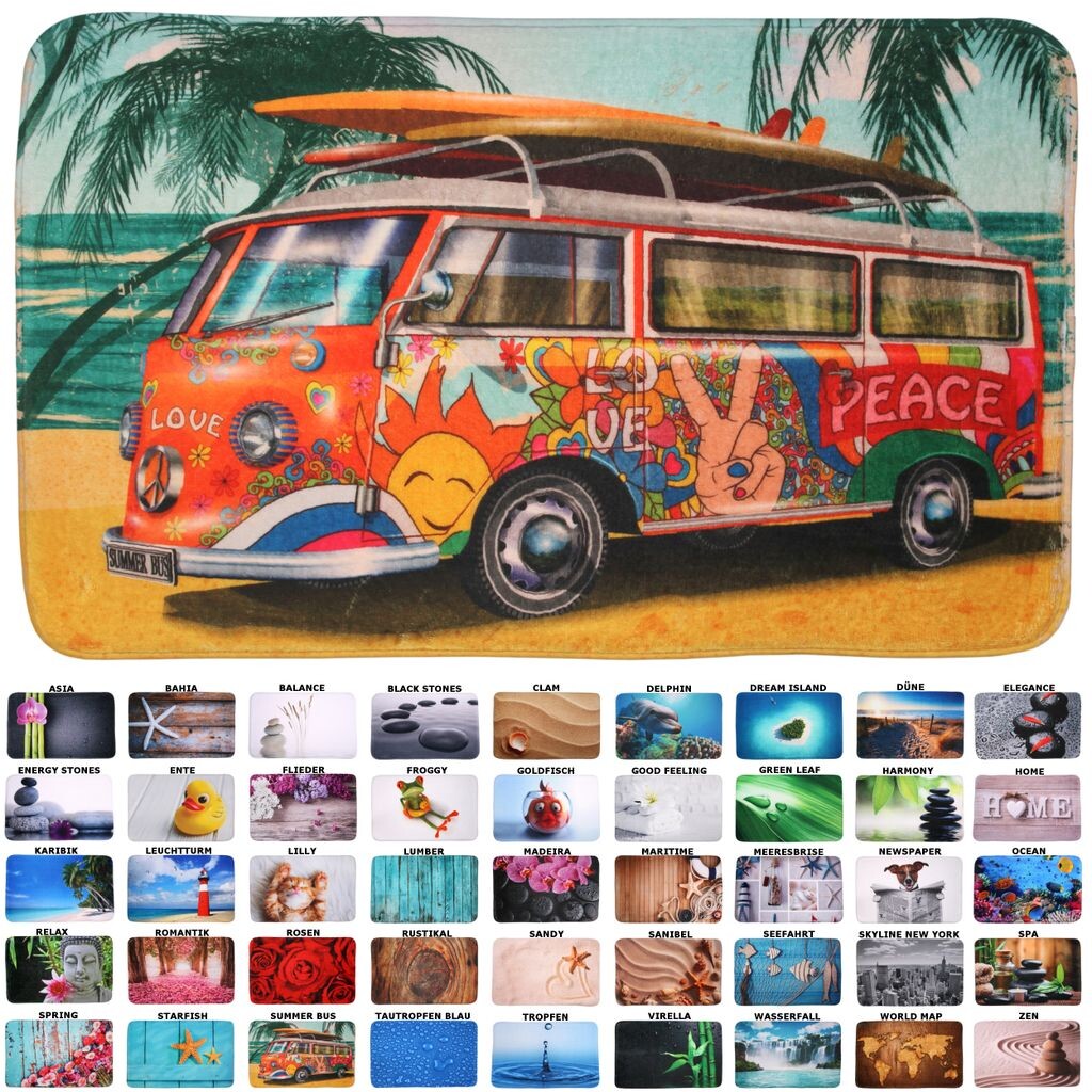 

Коврик для ванной SANILO Summer Bus 50 x 80 см, красный